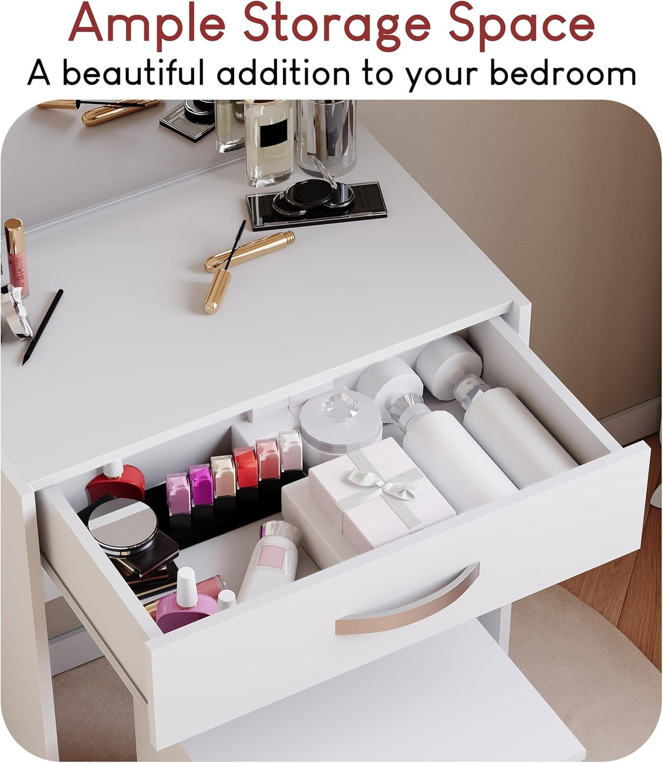 White Modern Tall Chest of Drawers Slim 1-Drawer Cabinet Storage Unit