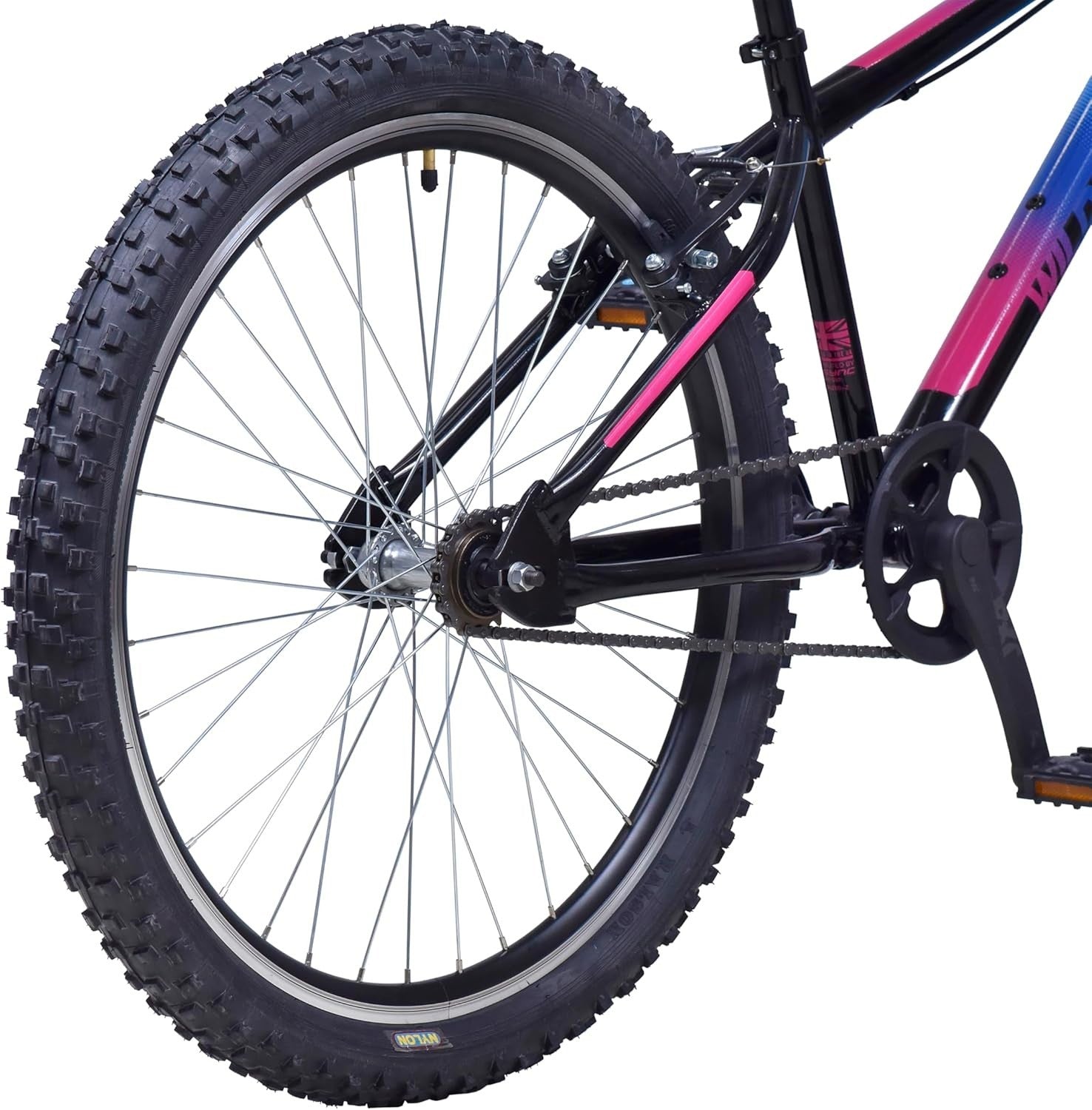 26" Adult Single Speed Mountain Bike - Durable Steel Frame, Flat Pedals, Black
