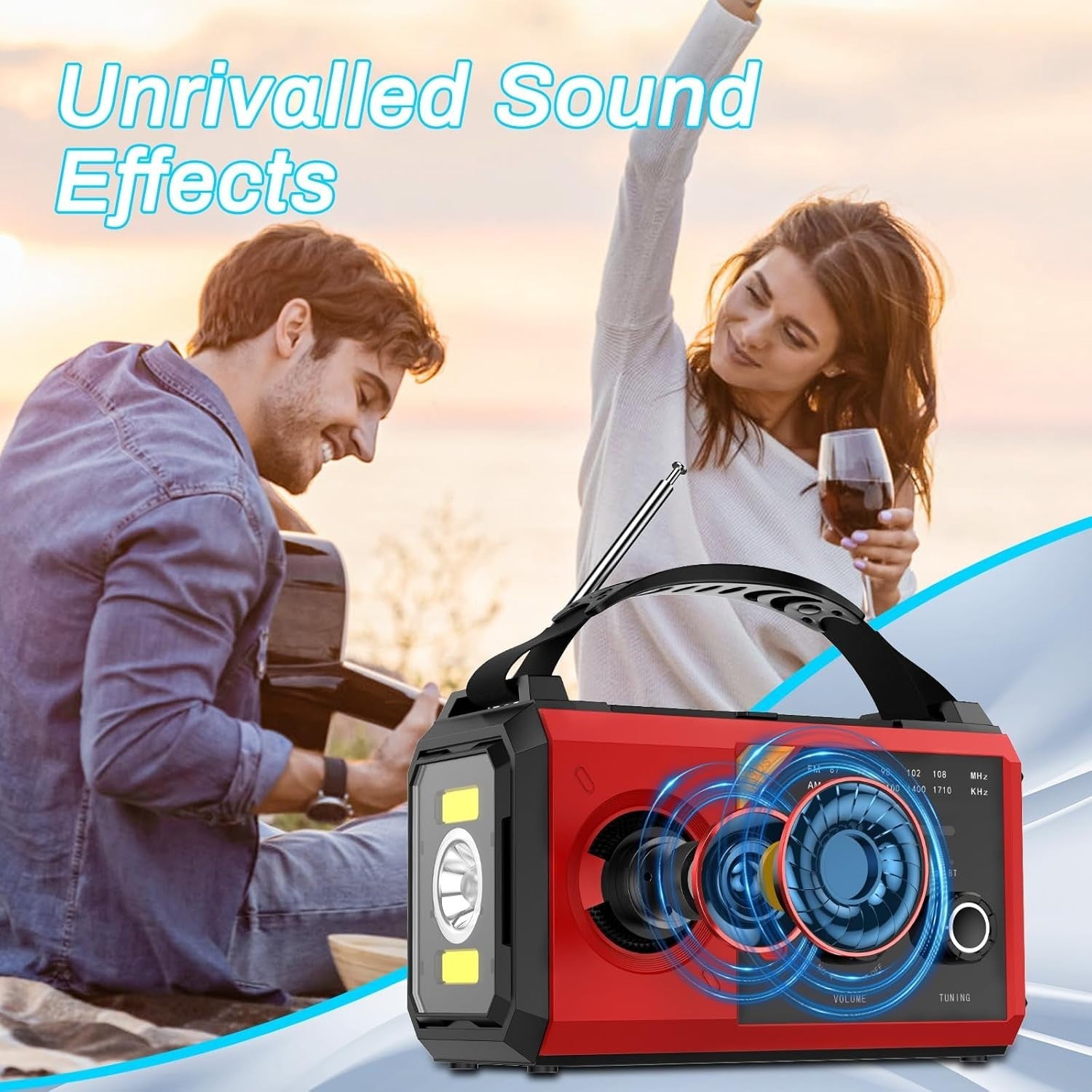 Solar Wind-Up Emergency Radio with 27000mAh Power Bank & SOS Torch