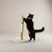 Cat Scratching Post Tree with Natural Wood Sisal Column Plush Base Indoor