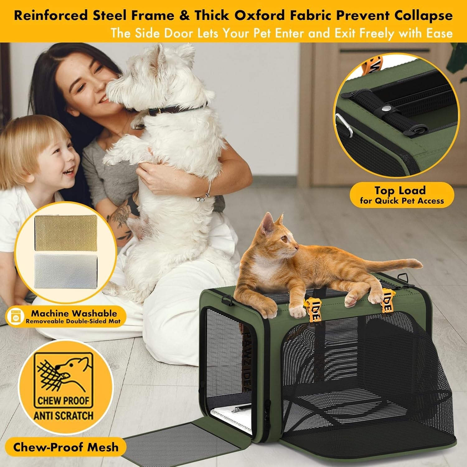 Double Pet Stroller 2 Detachable Carriers Foldable Dog Travel Pushchair