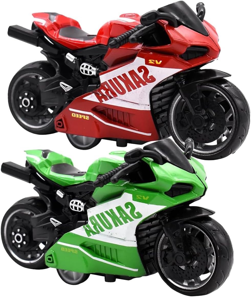 Realistic Kids Motorcycle Toy Set – Durable PVC, Friction-Powered, Ages 3+