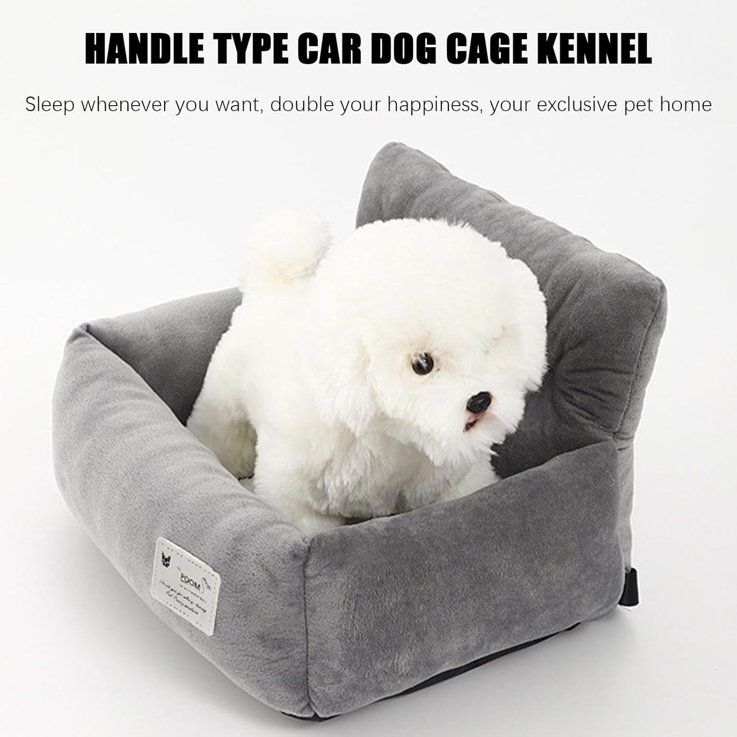 Pet Booster Car Seat Small Dog Cat Travel Bed Non Slip Carrier Grey