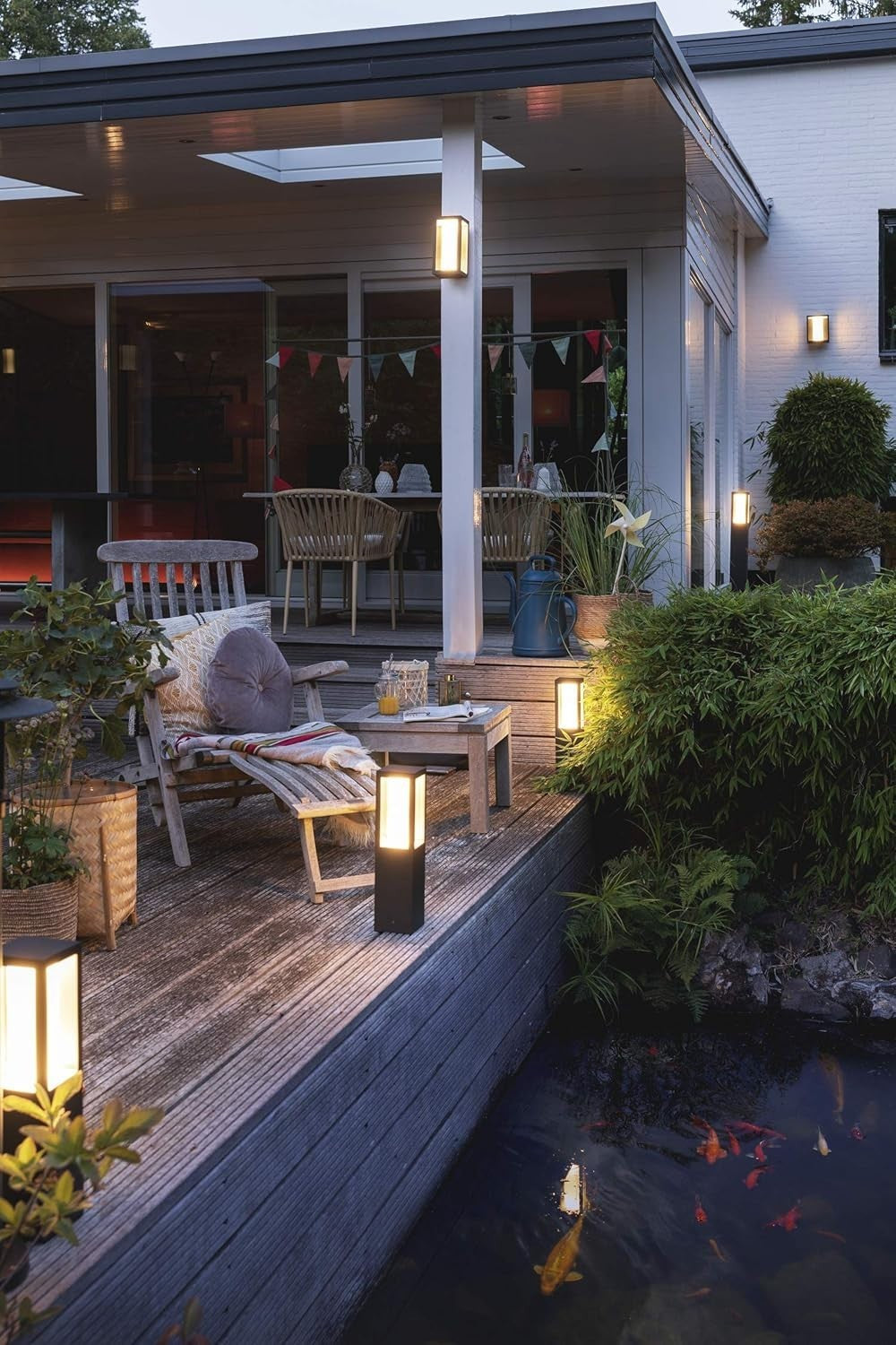 Slim Smart Garden LED Wall Light with Voice Control & Colour Ambiance