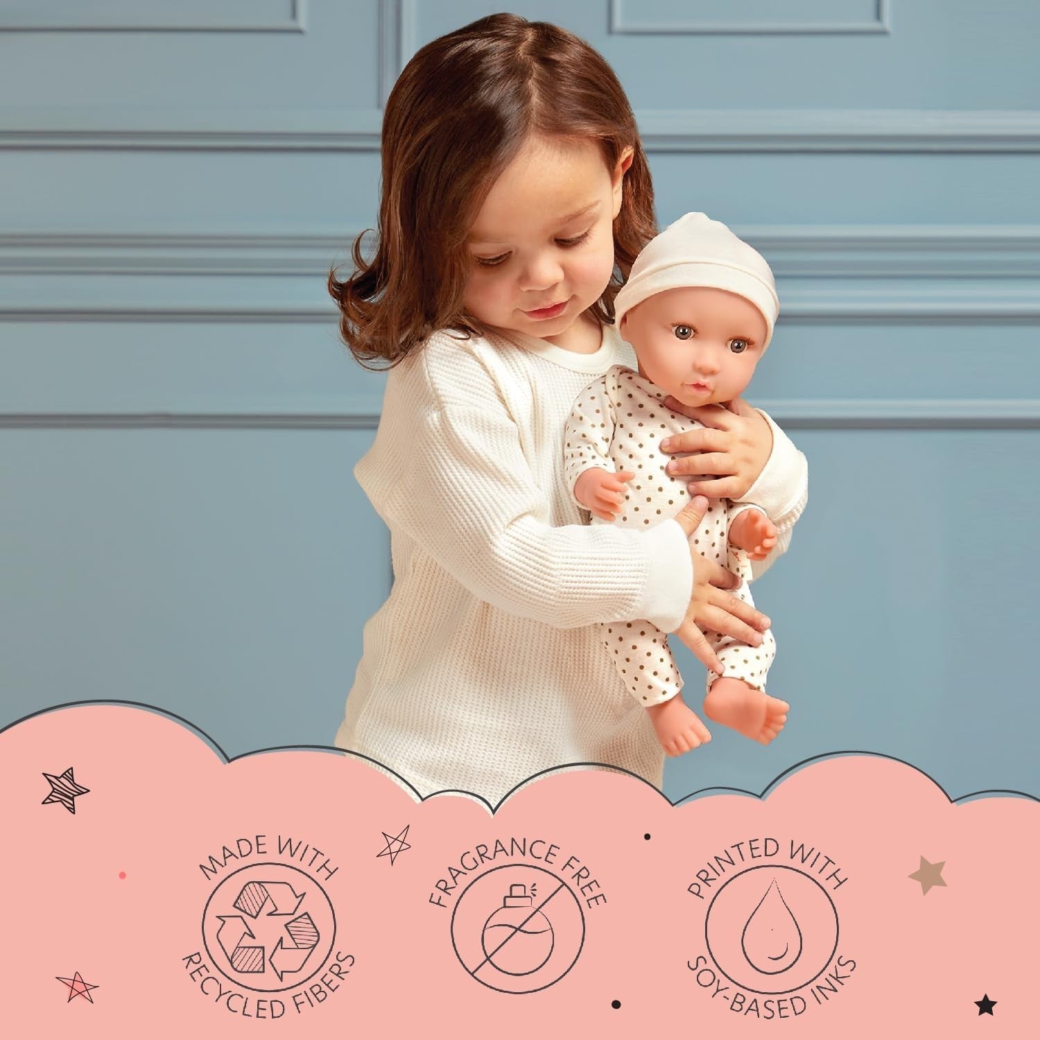36cm Soft Baby Doll Blue Eyes Blonde Hair Dummy Outfit Toy Kids