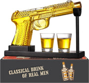 Gun Whiskey Decanter Set with Shot Glasses 275ml Novelty Gift for Men Bar