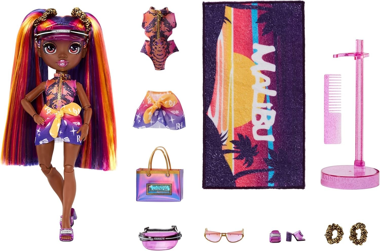 Sunset Fashion Doll Poolside Outfit Interchangeable Legs Stand