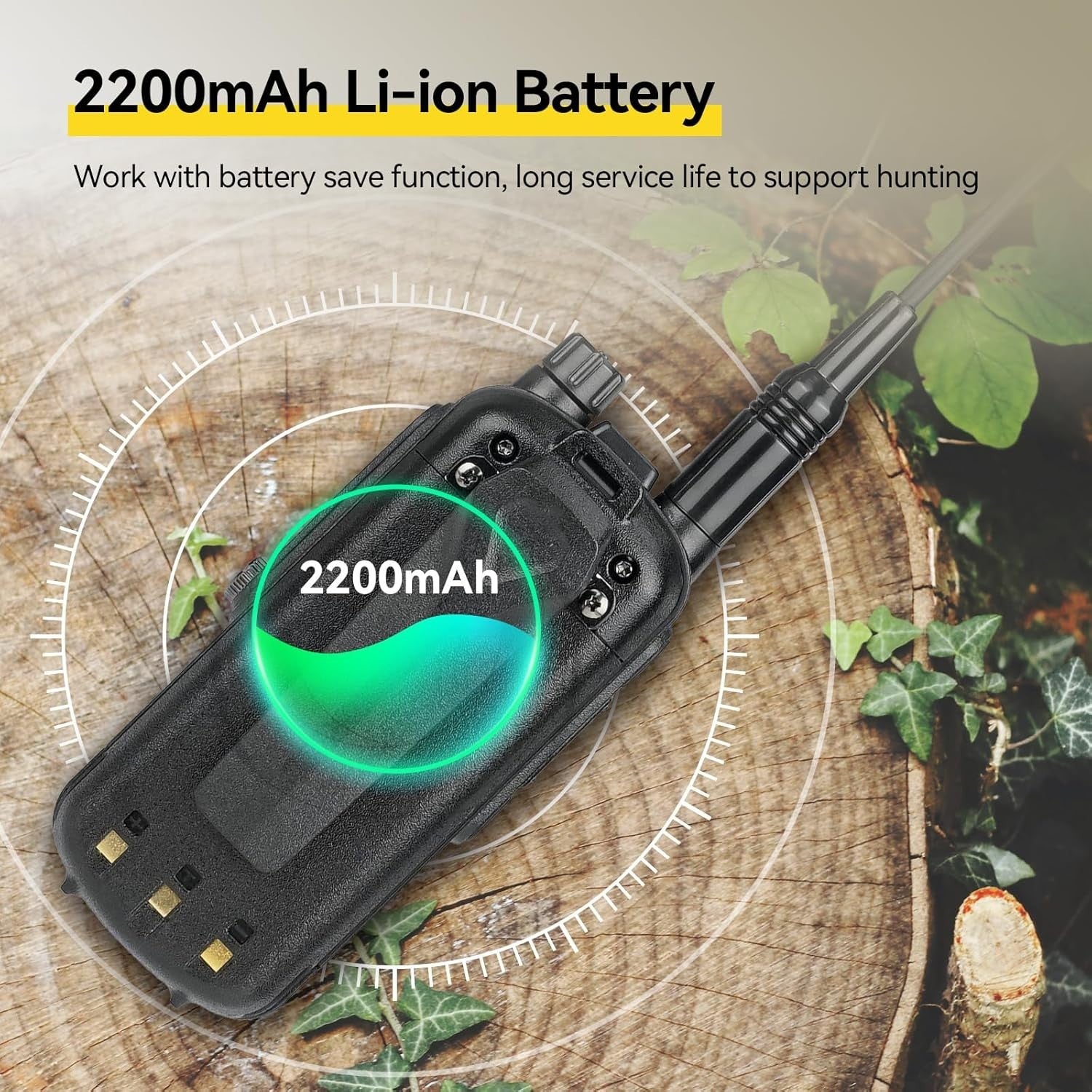 IP67 Waterproof Walkie Talkies Hunting Radio 2 Pack 2200mAh VOX