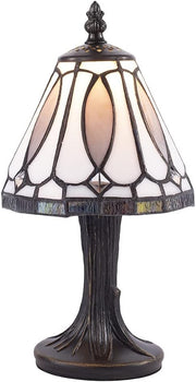Tiffany Style Table Lamp | Multi-Coloured Stained Glass Shade | 29cm Height