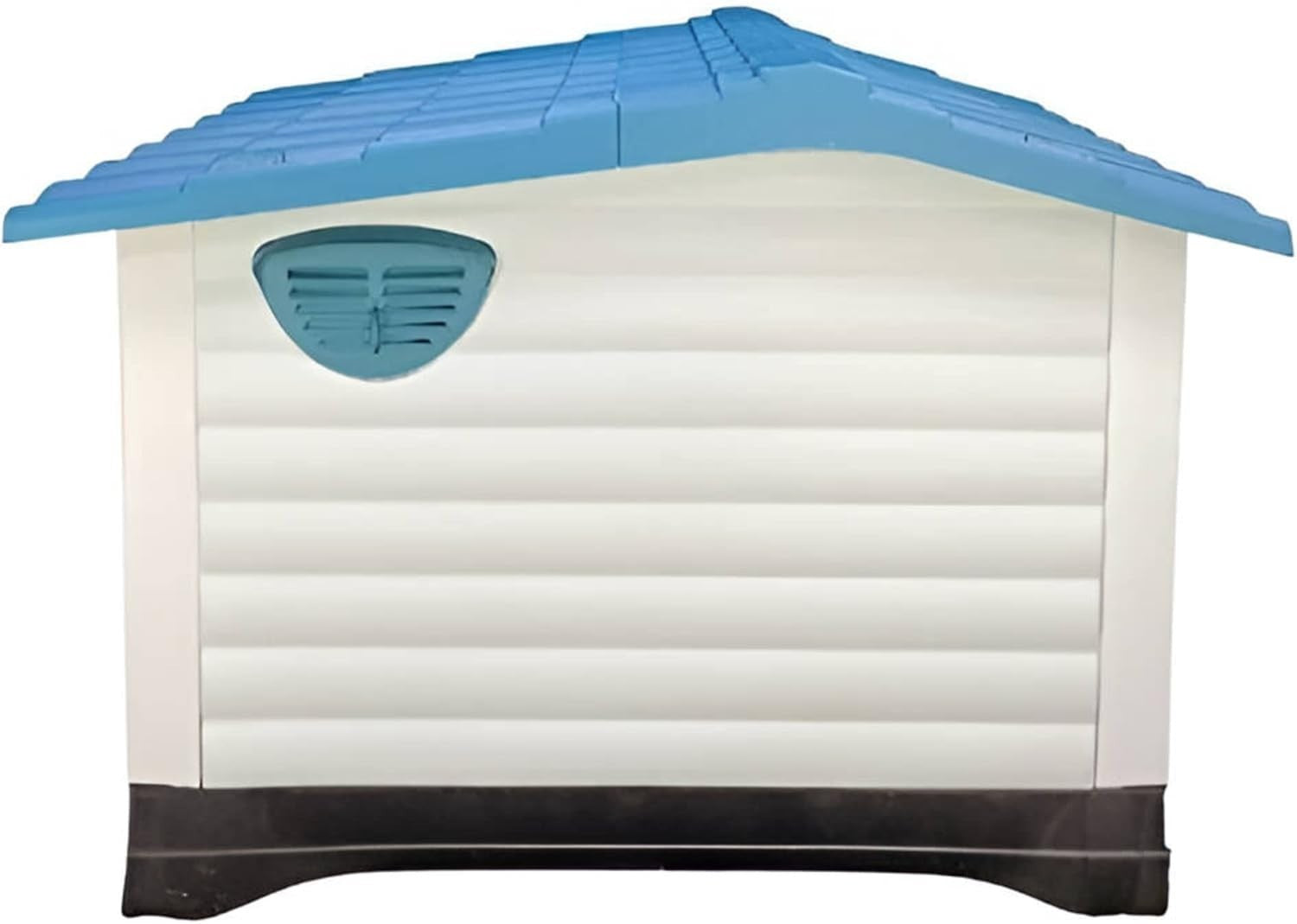 Outdoor Plastic Dog Kennel with Raised Floor & Ramp Door, Easy Clean 111x84x80cm