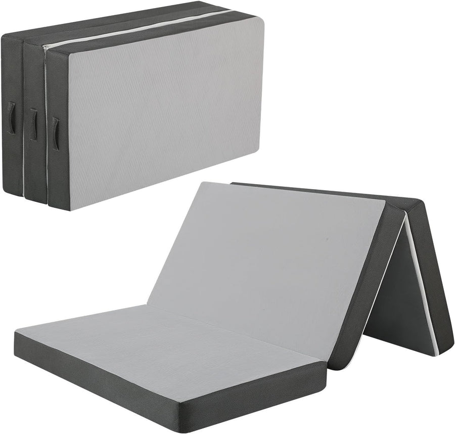 Double Tri Fold Foam Mattress 10cm Thick Guest Bed Camping Floor Mat
