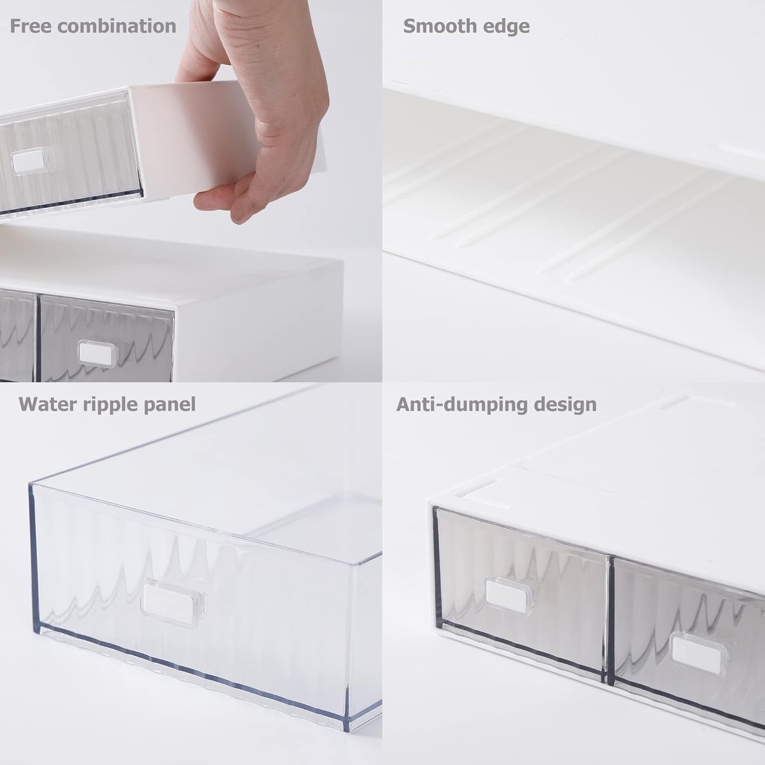 6 Drawer Desk Organizer Stackable Storage Box Makeup Office Supplies