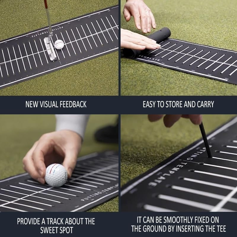 10ft Golf Putting Mat Alignment Trainer Anti Slip Indoor Outdoor Practice