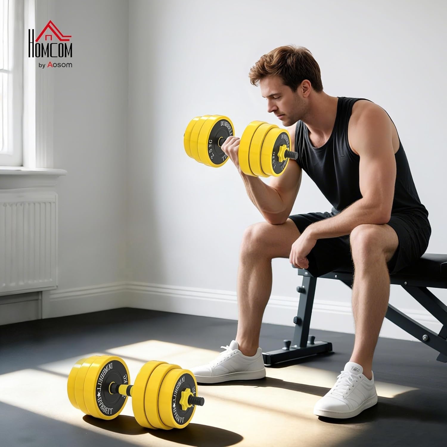 Adjustable Dumbbell Barbell Set 25kg 3-in-1 Home Gym Weight Training