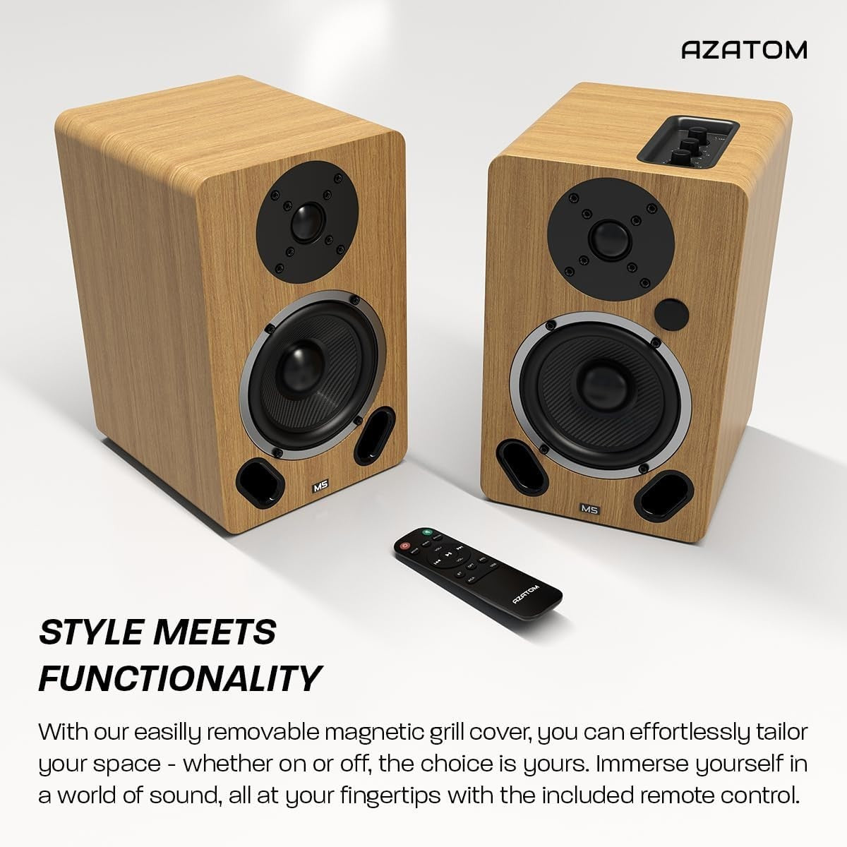 100W Bluetooth HDMI HiFi Bookshelf Speakers Carbon Fibre Drivers USB Optical