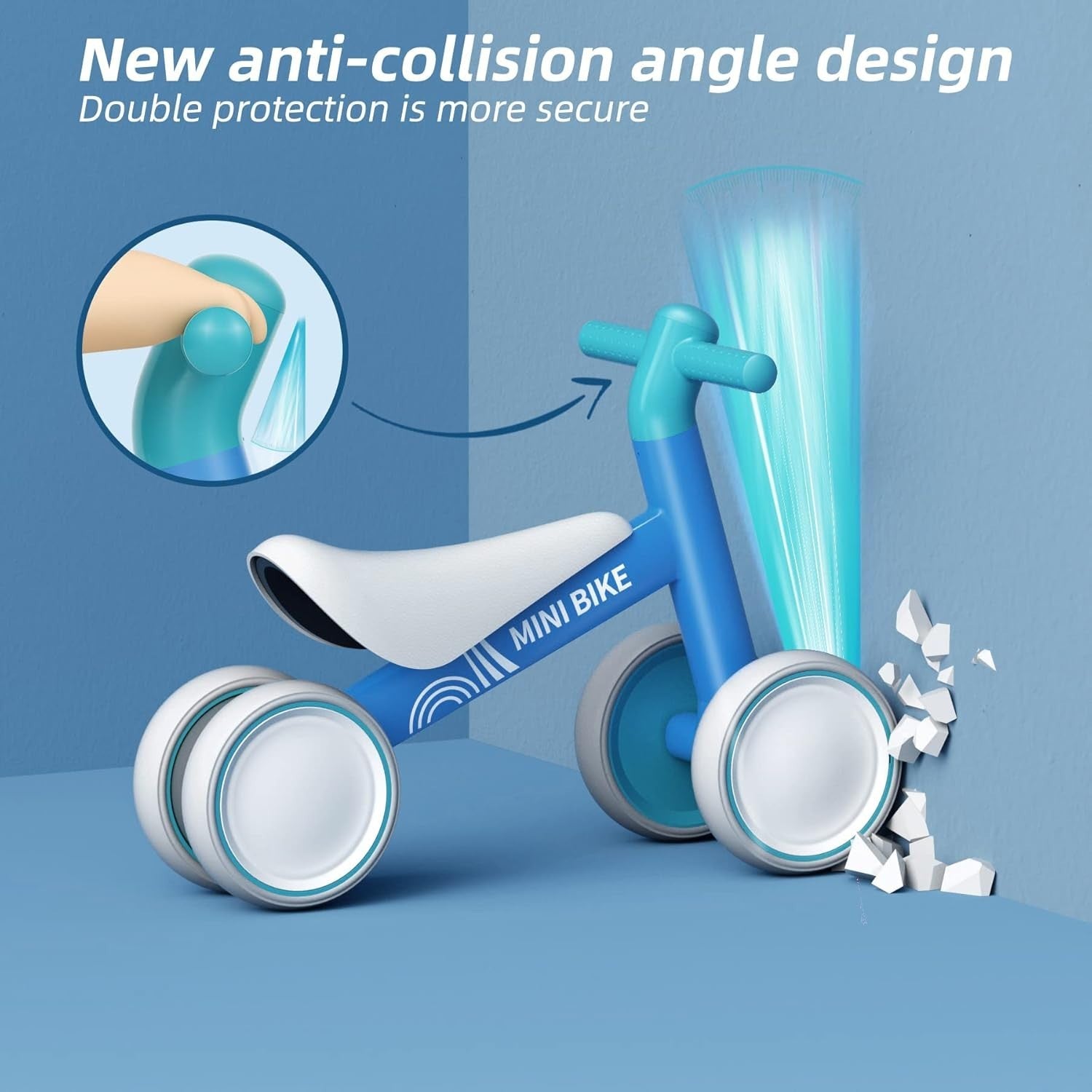Baby Balance Bike Toddler Walker Ride On Toy 10-24 Months Blue