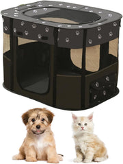 Portable Foldable Pet Playpen Tent – Small Dog Cat Puppy Indoor Outdoor Crate