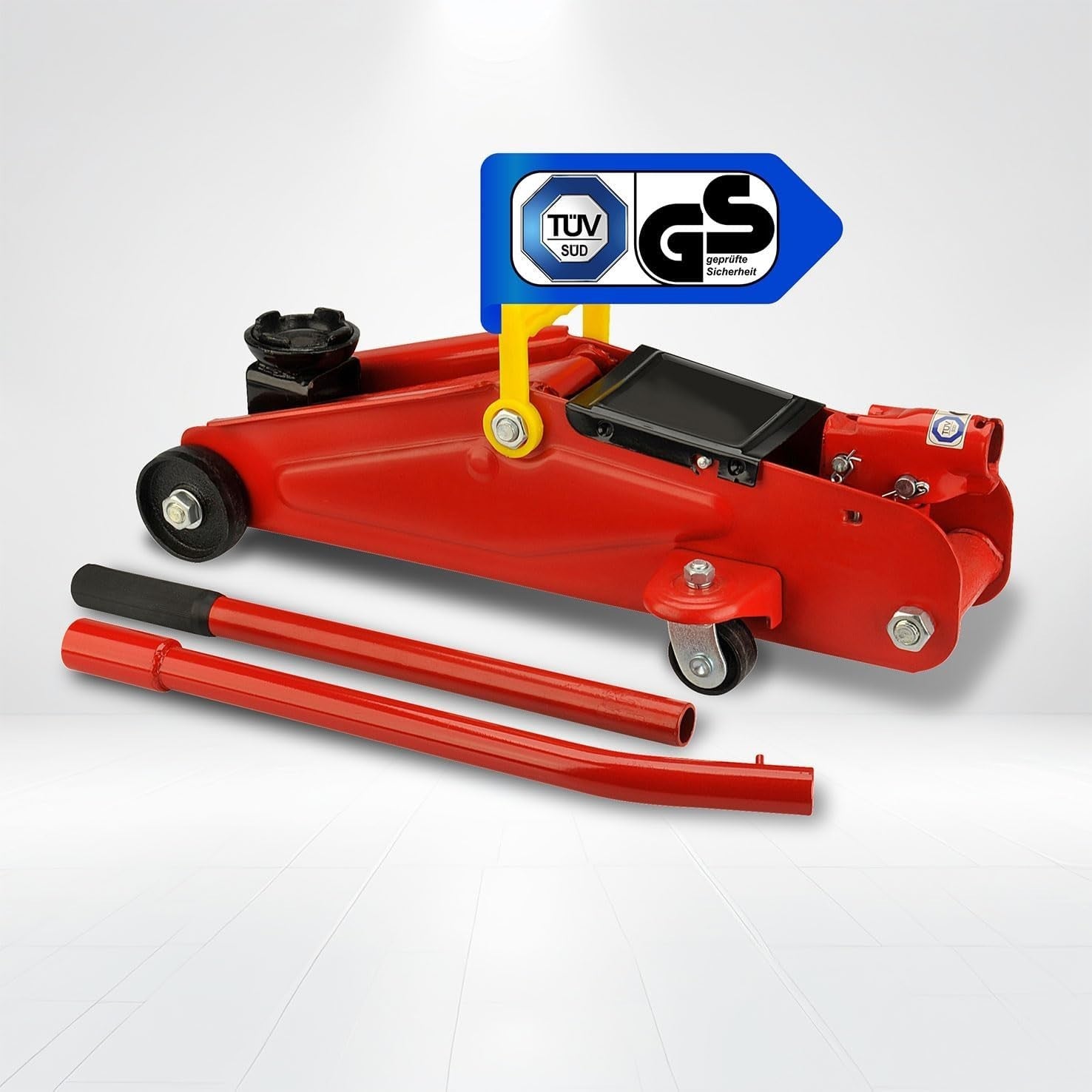 2 Ton Hydraulic Trolley Jack Heavy Duty Car Lift 135–342mm Compact Red