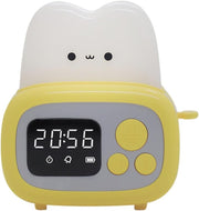 Cute Digital Alarm Clock Night Light USB Rechargeable Kids Bedside Clock