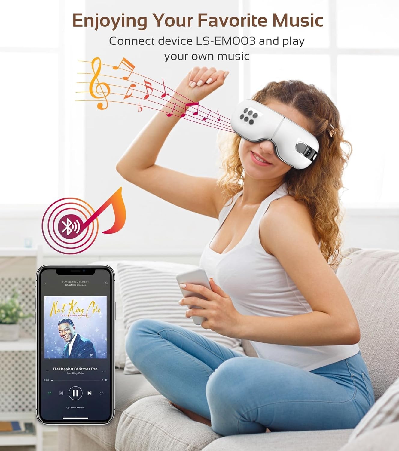 Heated & Cooling Eye Massager Rechargeable Vibration Sleep Mask