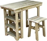 Wooden Garden Potting Table 106cm with 2 Chairs – Multi-Purpose Outdoor Bench
