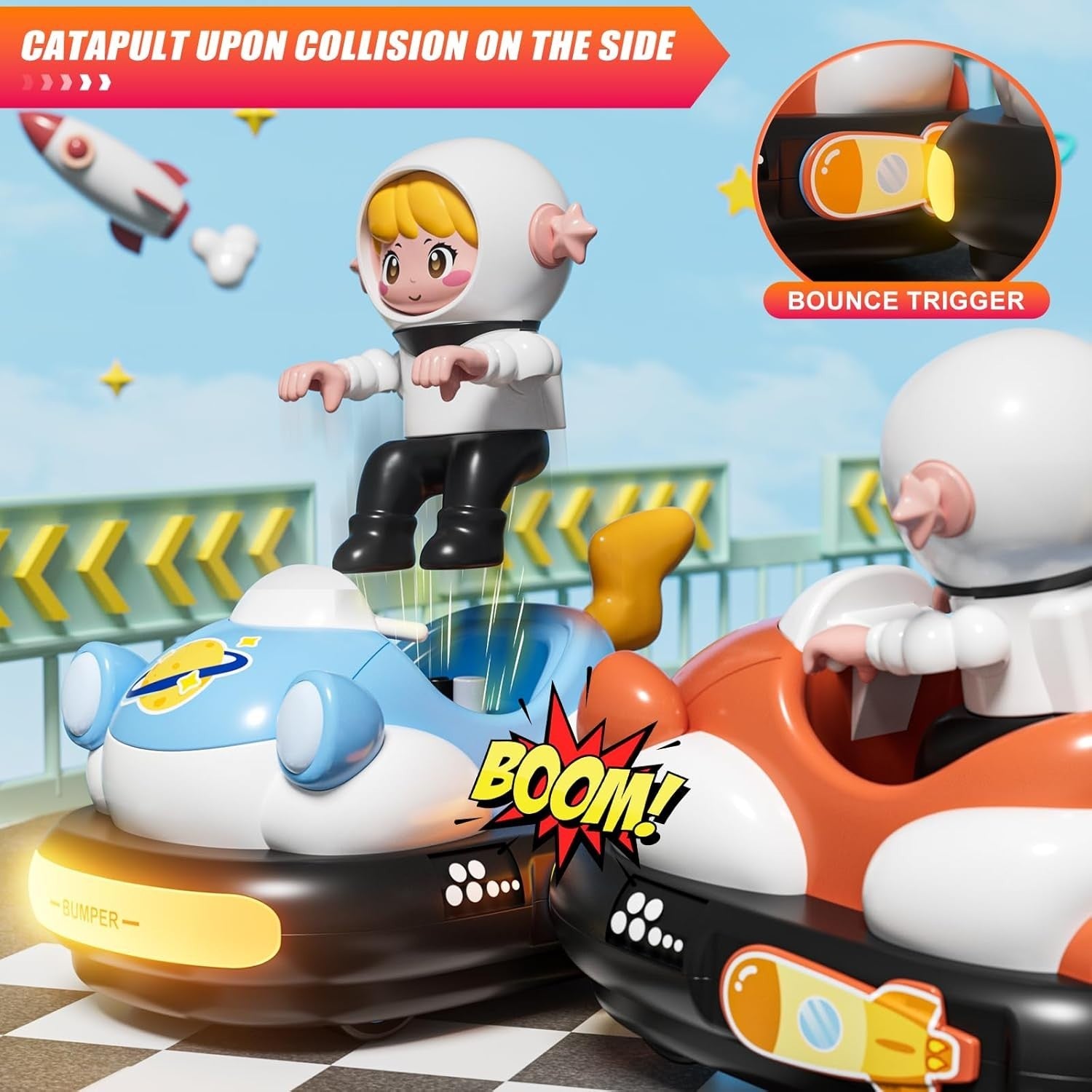 RC Bumper Car Toy with Lights & Music for Kids 5-8 | Remote Control Fun