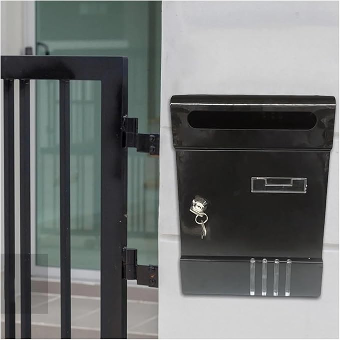 Locking Wall Mailbox Waterproof Metal Post Box with Key – Heavy Duty & Secure