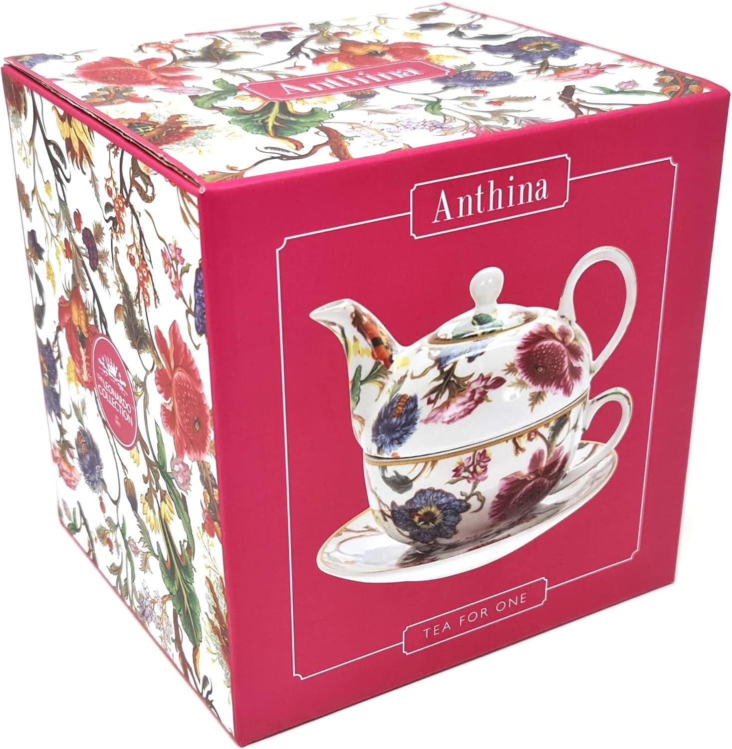 Tea For One Teapot Cup Saucer Set 600ml Fine China Floral Gift Box