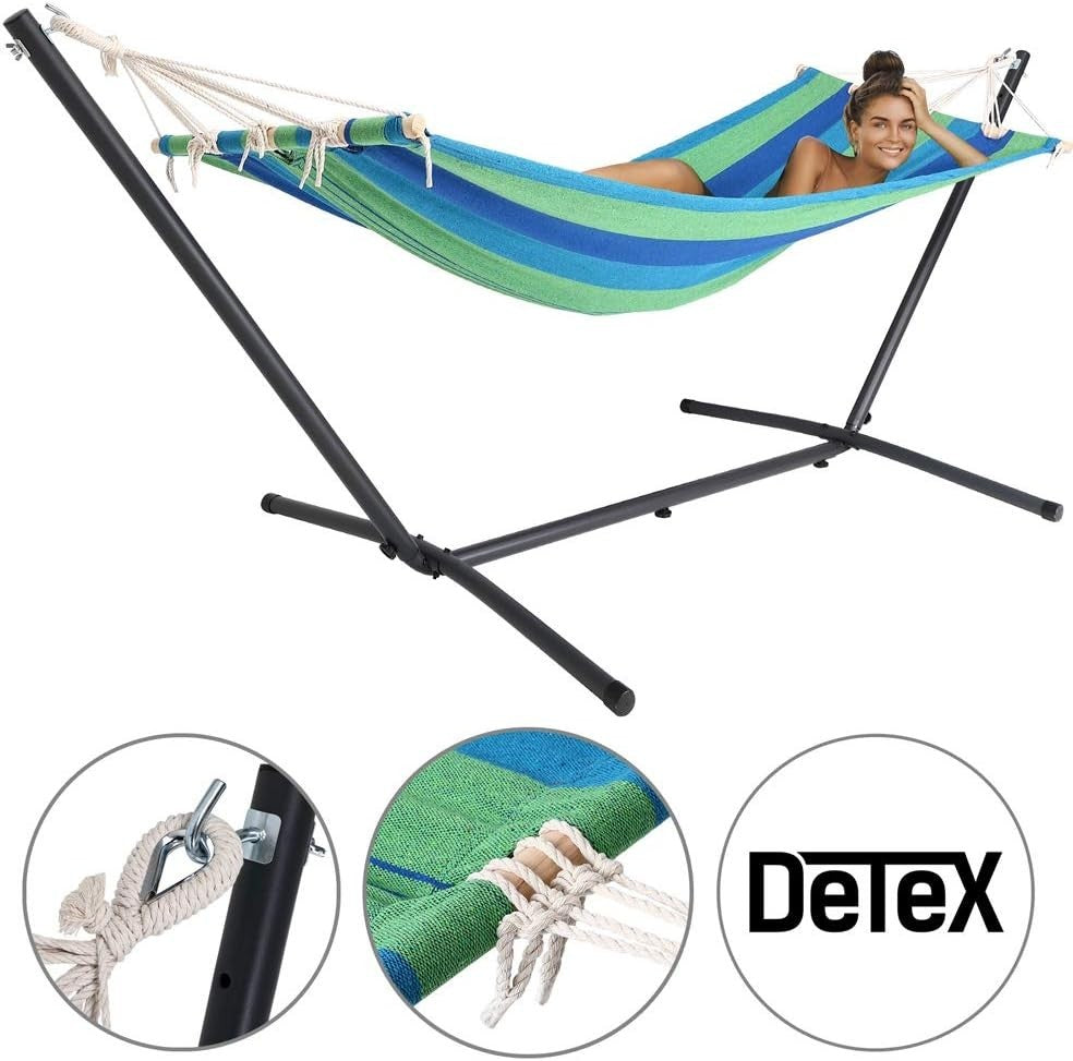 Portable Hammock with Metal Stand | 100kg Capacity | 200x80cm Garden Bed