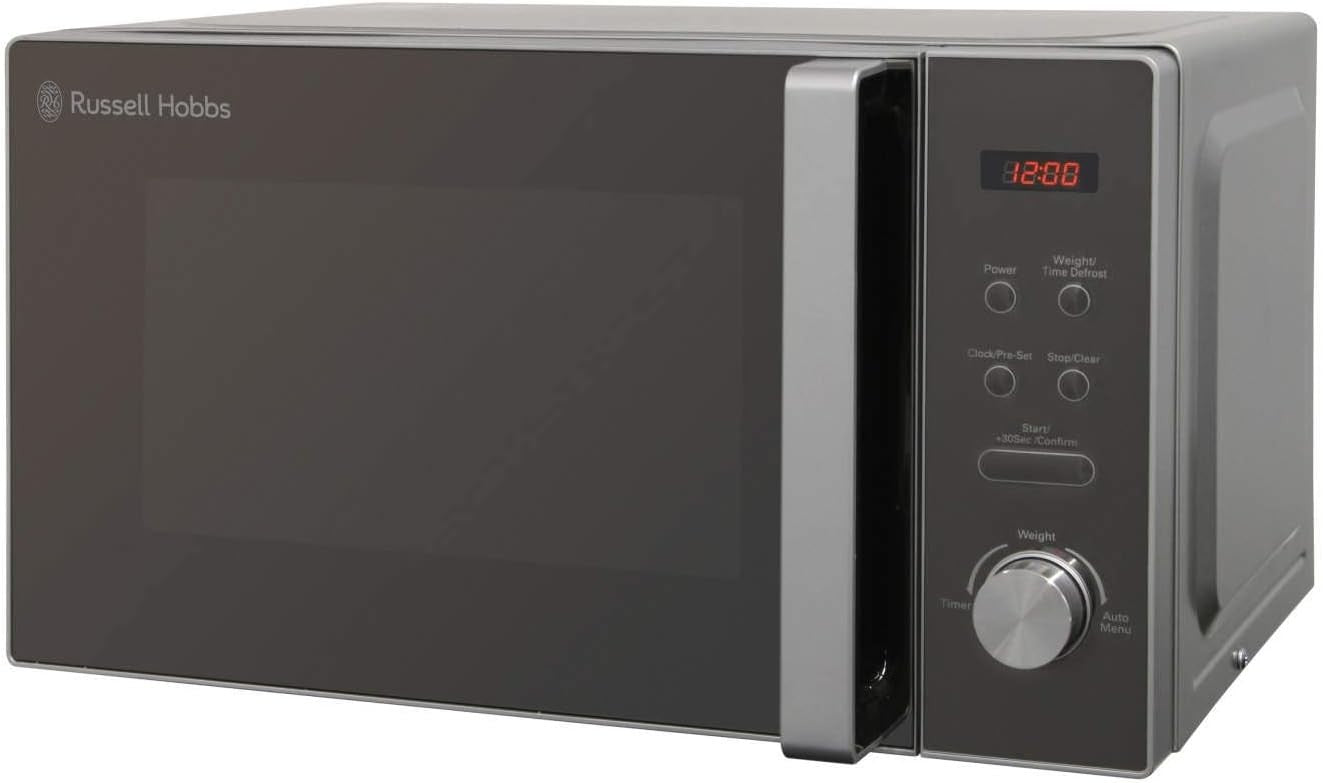 20L Digital Microwave 800W 8 Auto Menus 5 Power Levels Silver