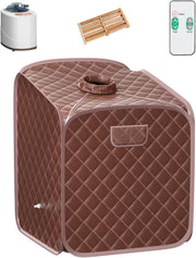 Portable Steam Sauna Tent Coffee 1000W Home Spa Fast Heat Remote Chair Foot