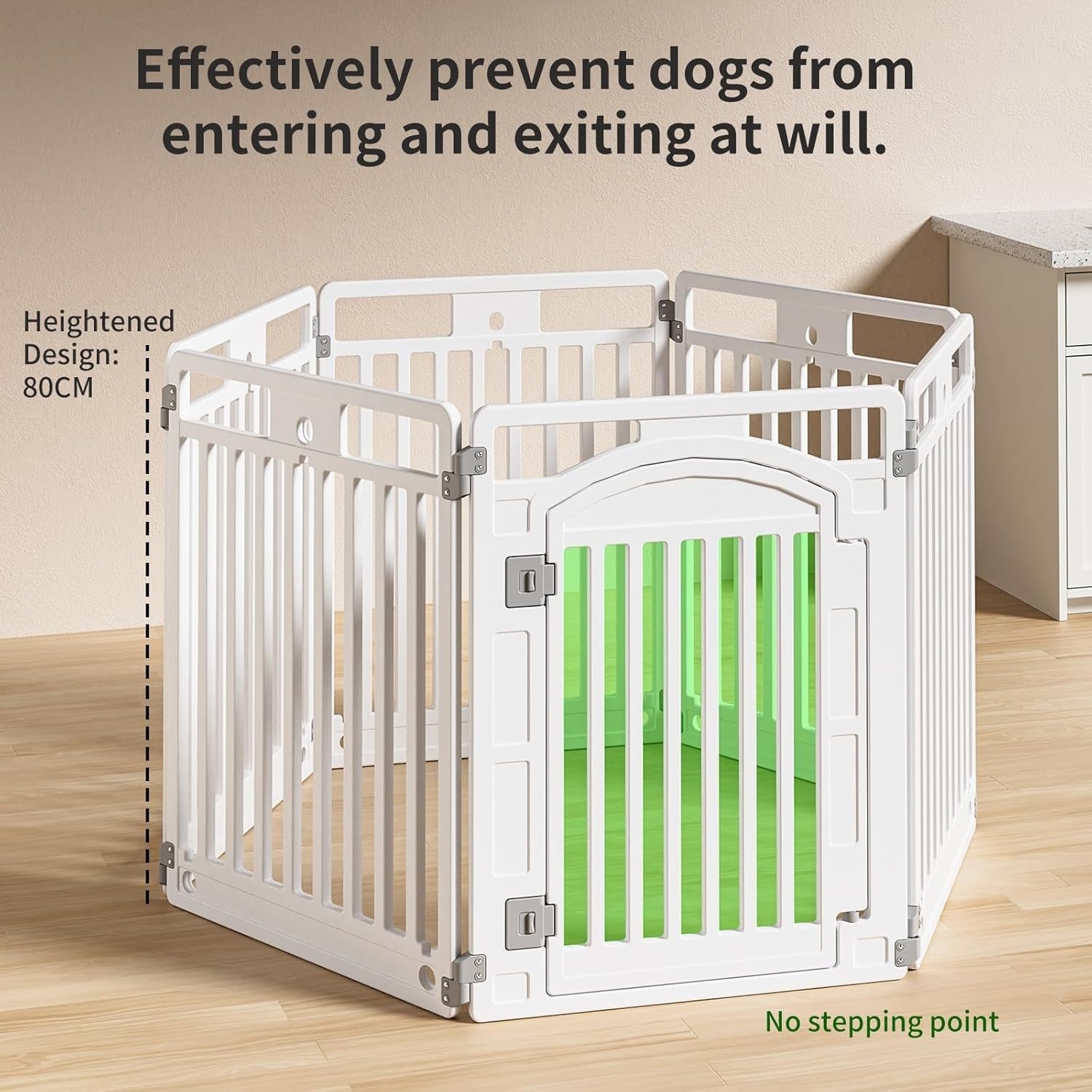 Foldable Puppy Playpen Indoor Dog Enclosure with Door 130x65x80cm