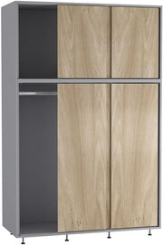 6-Door Sliding Wardrobe with Adjustable Feet | Spacious Closet Storage