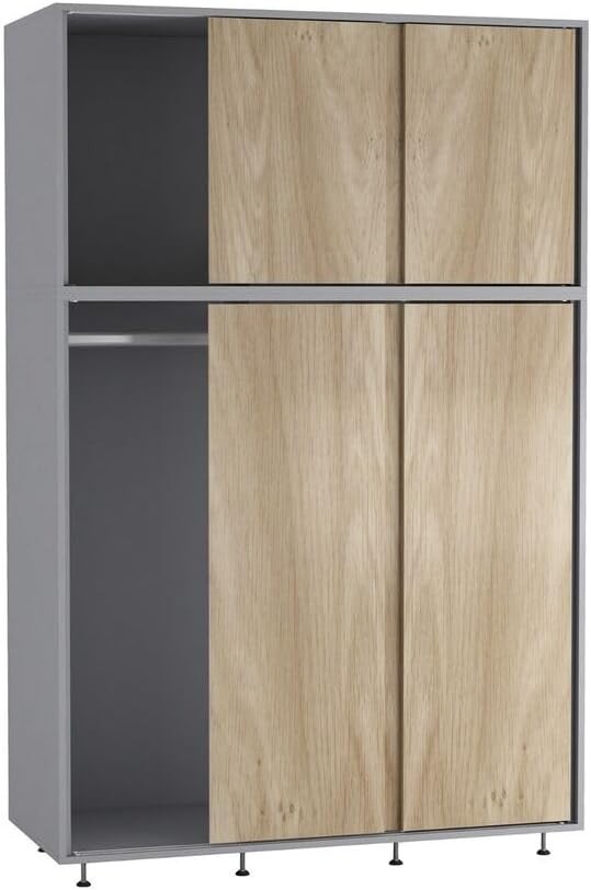 6-Door Sliding Wardrobe with Adjustable Feet | Spacious Closet Storage