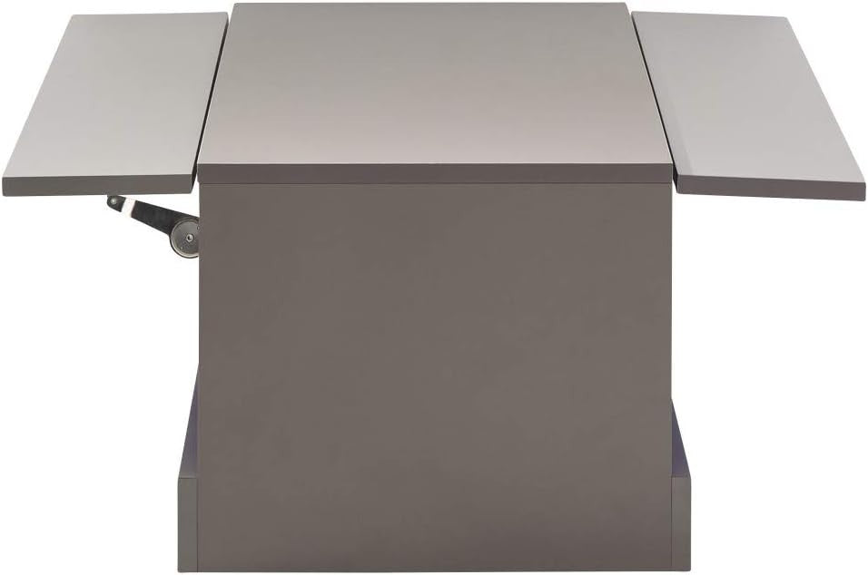 LED Coffee Table with Storage & High Gloss Finish – Modern Grey TV Unit