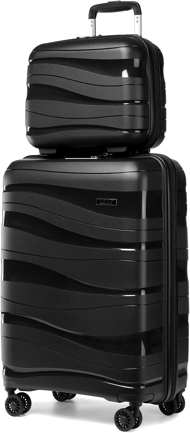 2pc Carry On Luggage Set Cabin Suitcase Polypropylene TSA Spinner