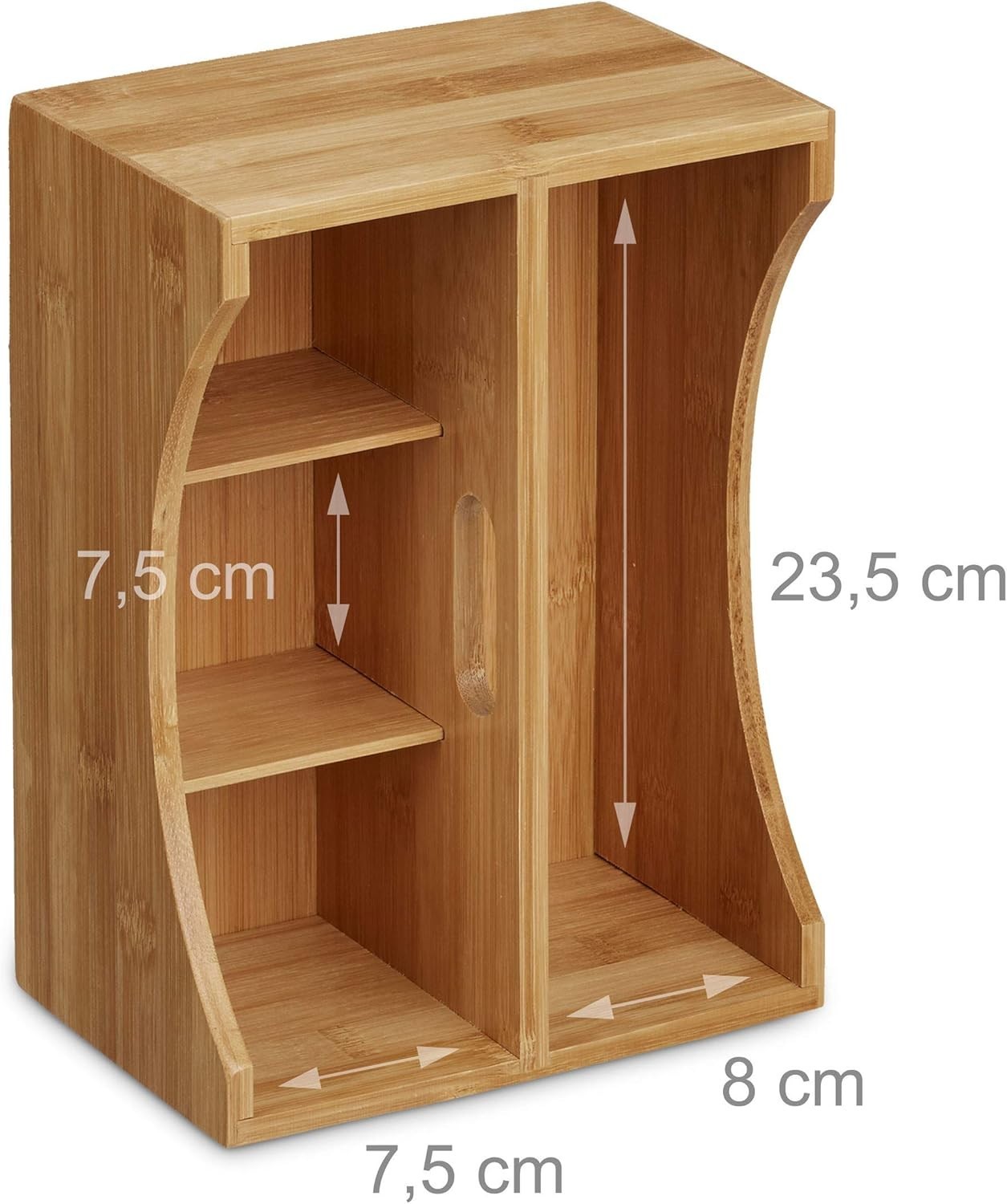 Bamboo Desk Organizer Pen Holder File Sorter | Compact Office Storage