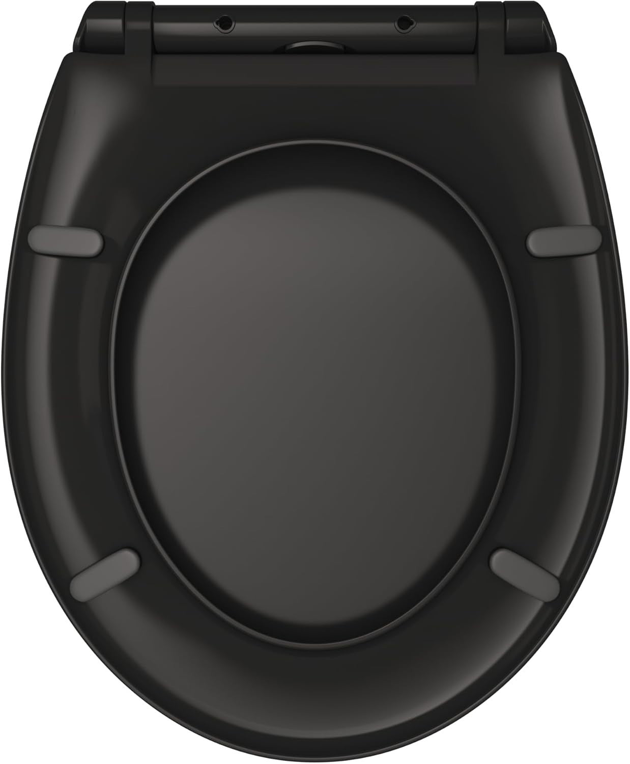 Soft Close Black Toilet Seat O-Shape Quick Release Adjustable Hinges PP