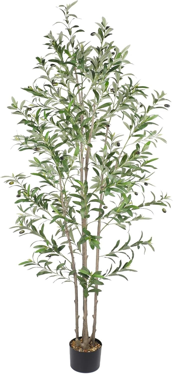 7ft Artificial Olive Tree Tall Faux Plant Realistic Leaves Indoor Home Decor