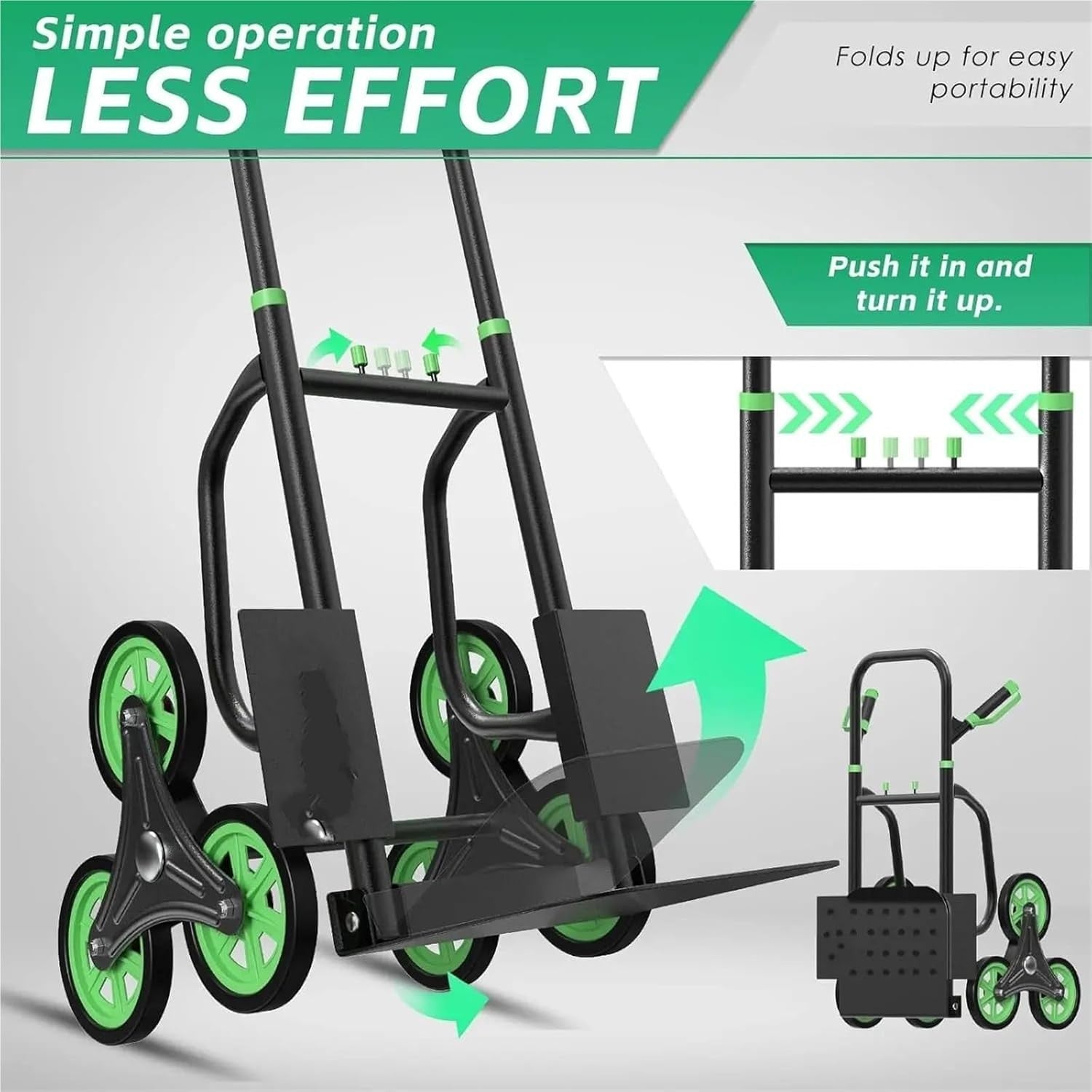 Heavy Duty Stair Climbing Hand Truck 330lb Folding 6 Wheel Dolly