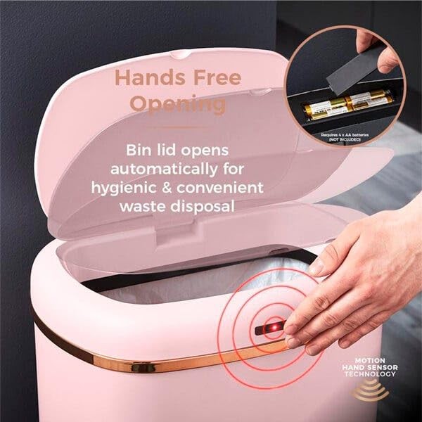 58L Motion Sensor Kitchen Bin Pink Rose Gold Touchless