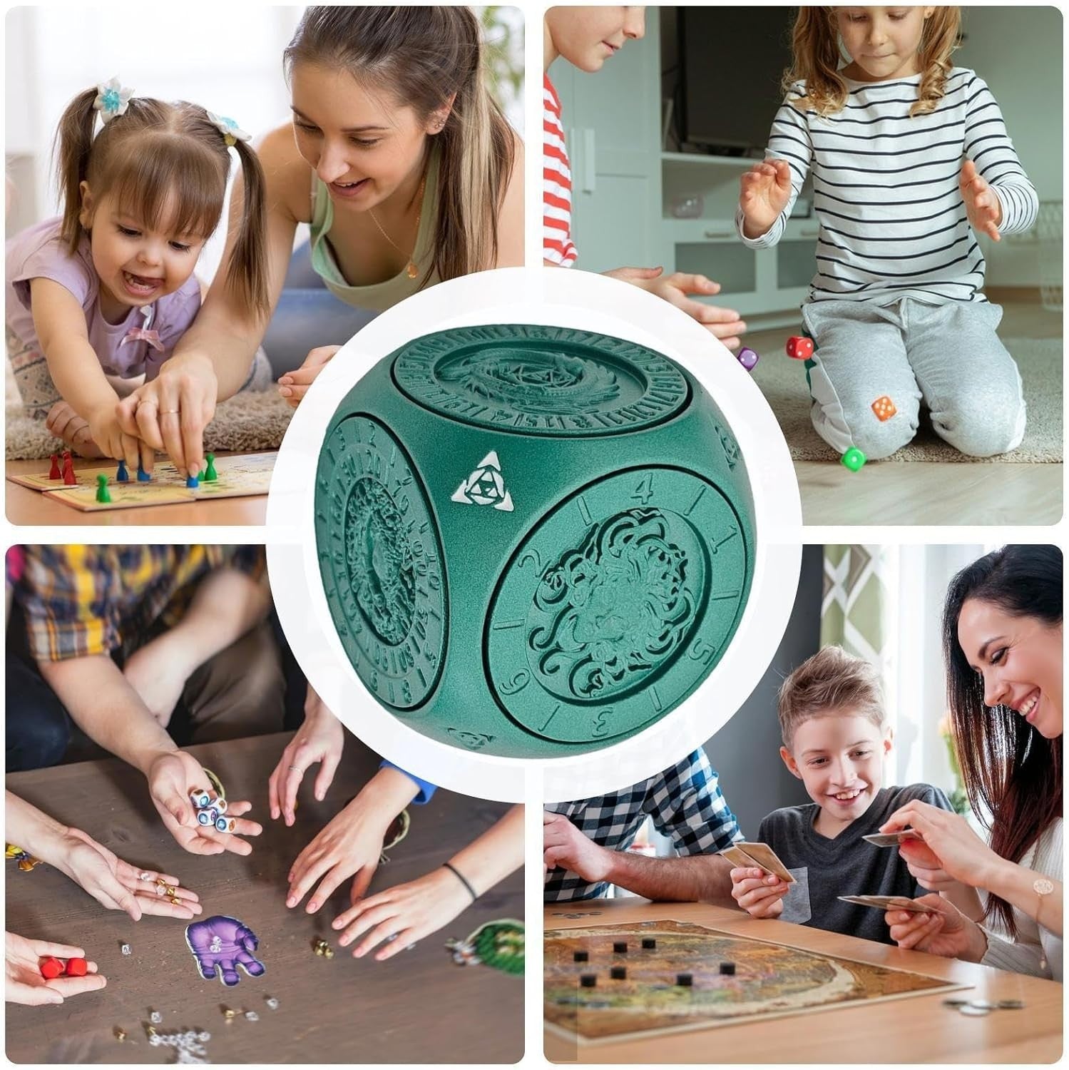 7in1 Metal Fidget Dice Spinner Geometric Board Game Stress Toy