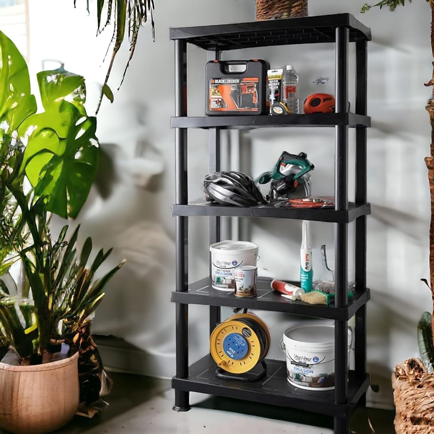 5-Tier Plastic Storage Shelf Heavy Duty 40D x 80W x 175H cm