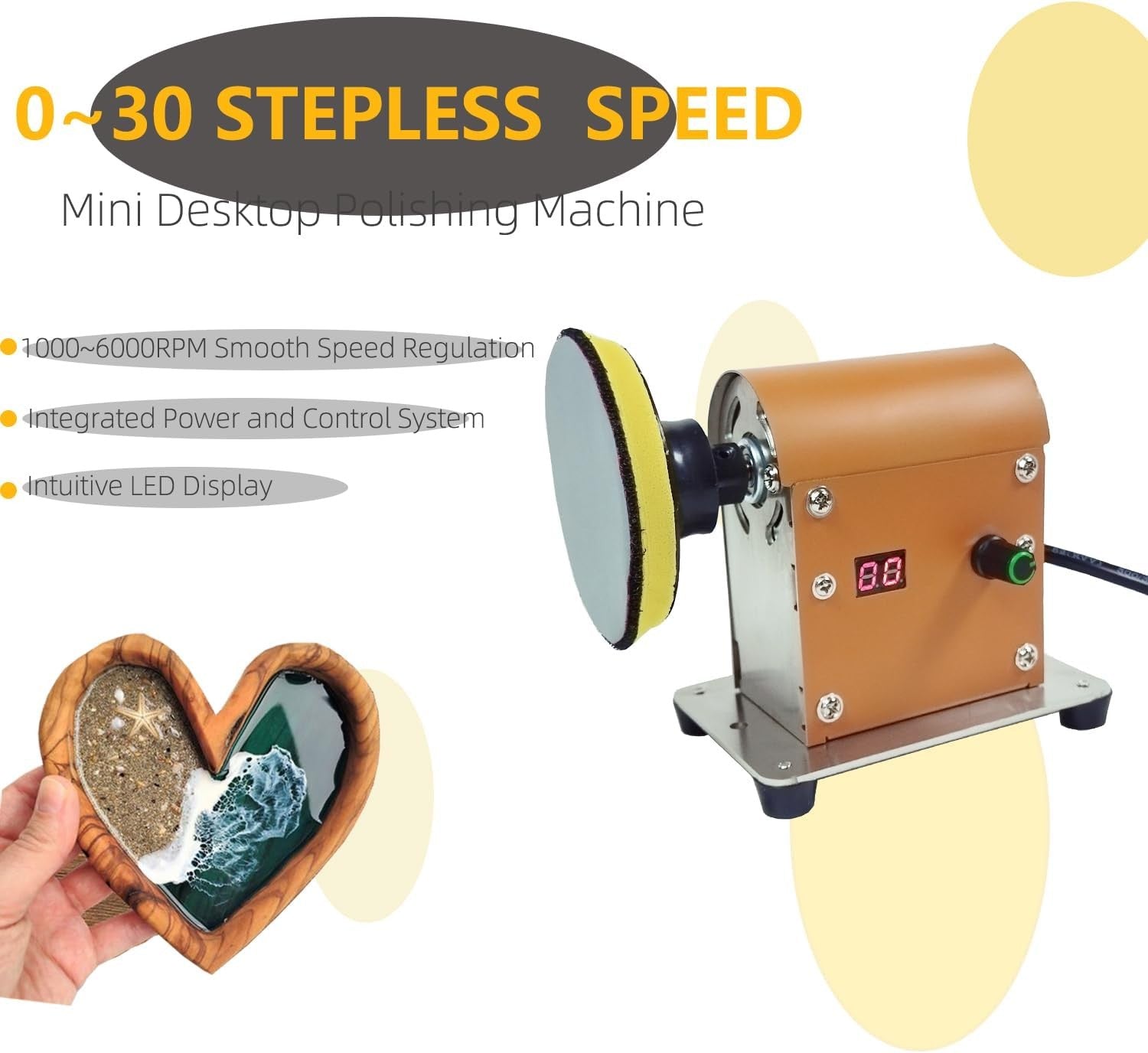Electric Resin Polishing Machine Variable Speed Low Noise Sander Kit