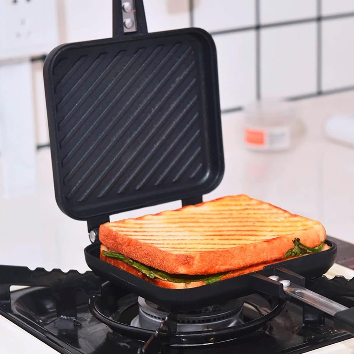 Camping Double-Sided Non-Stick Toastie Maker Stovetop Sandwich Pan
