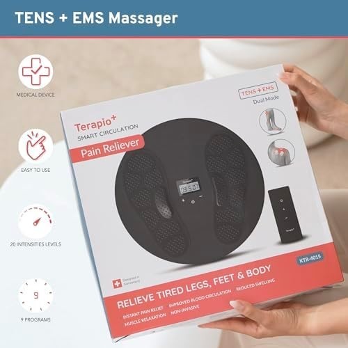 Smart Foot & Leg Massager with EMS & TENS for Pain Relief & Circulation