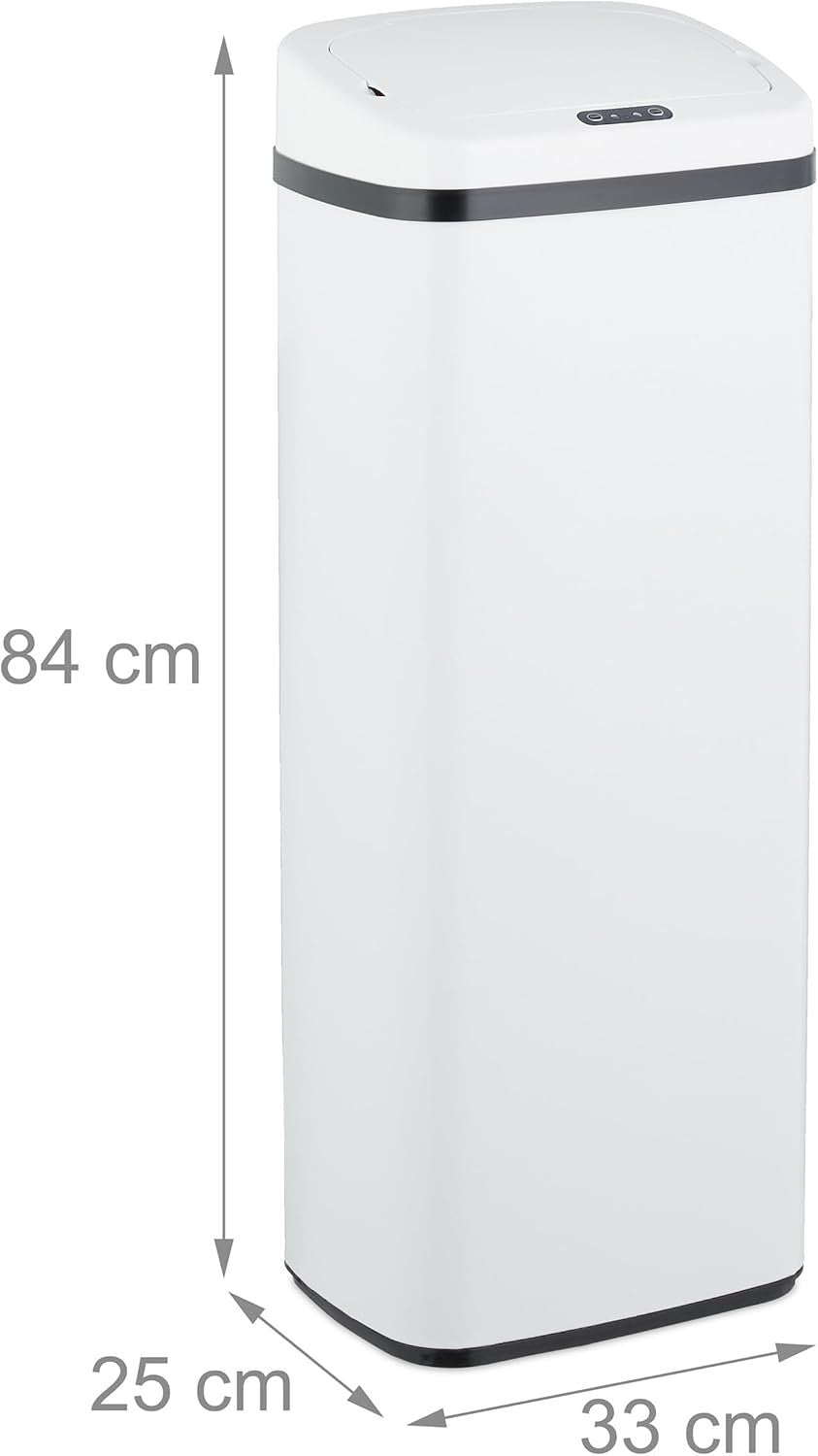 50L Touchless Kitchen Bin Sensor Automatic Electric Lid White