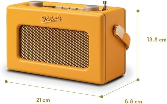Portable DAB DAB+ FM Radio Bluetooth Retro Sunburst Yellow