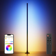 RGB LED Corner Floor Lamp App Remote Music Sync Modern Gaming Room Light