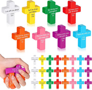 24pc Pocket Cross Fidget Stress Relief PU Christian Gift Set